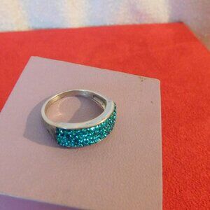 Ladies Turquoise Silver Plated Ring